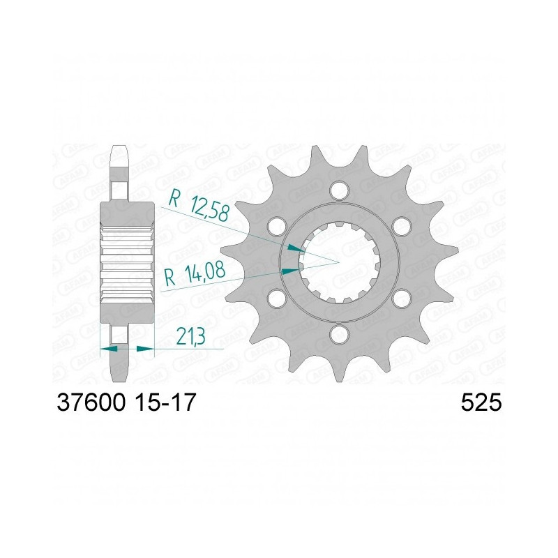 Pignon Afam Acier Type 37600 PAS 525 Aprilia