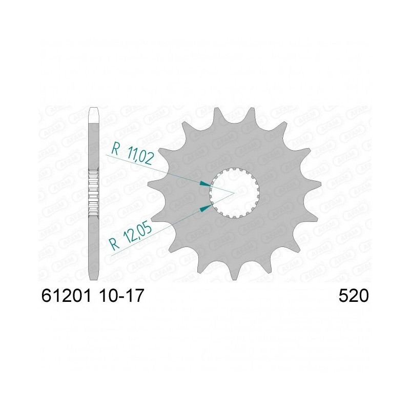 Pignon Afam Acier Type 61201 PAS 520