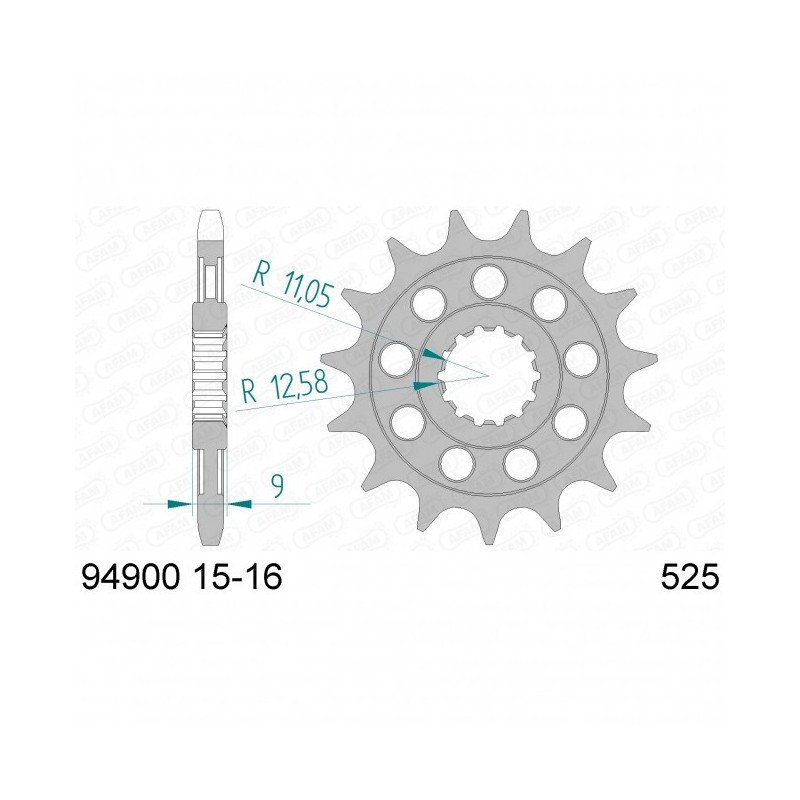 Pignon Afam Acier Type 94900 PAS 525 Benelli