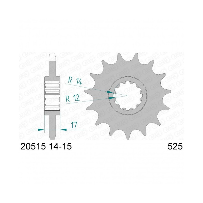 Pignon Afam Acier Type 20515 Pas 525 Honda