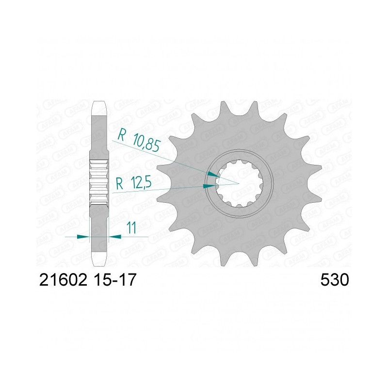 Pignon Afam Acier Type 21602 Pas 530 Yamaha