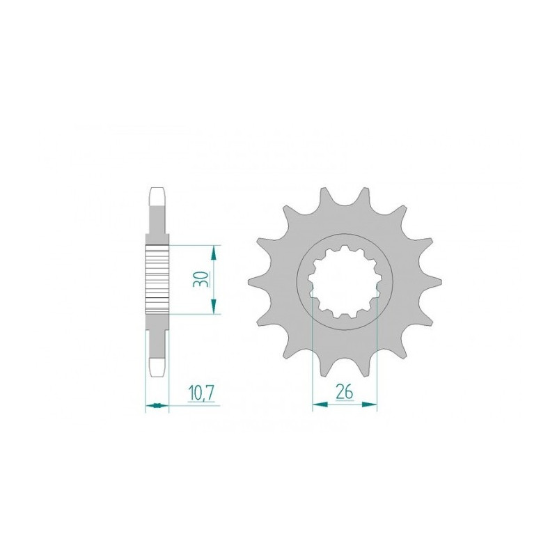 Pignon Afam Acier Type 21607 PAS 525 Yamaha