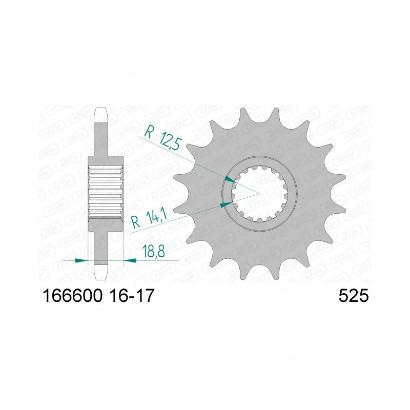 Pignon Afam Acier Type 166600 Pas 525 Bmw