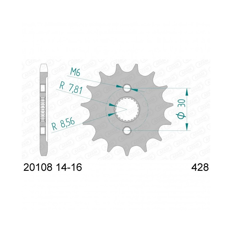 Pignon Afam Acier Type 20108 Pas 428 HONDA