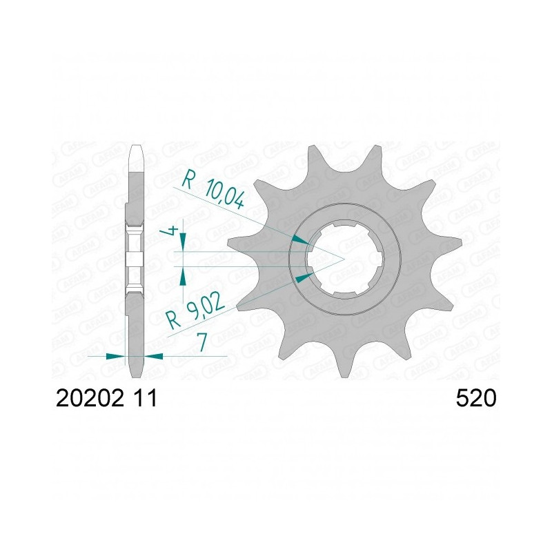 Pignon Afam Acier Type 20202 Pas 520