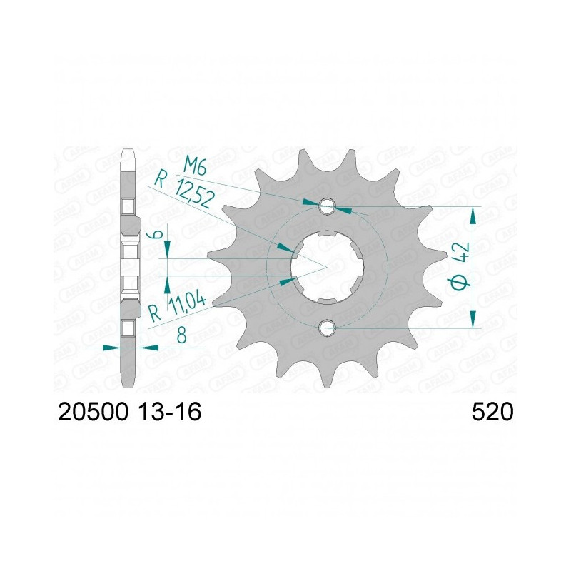 Pignon Afam Acier Type 20500 Pas 520 Honda