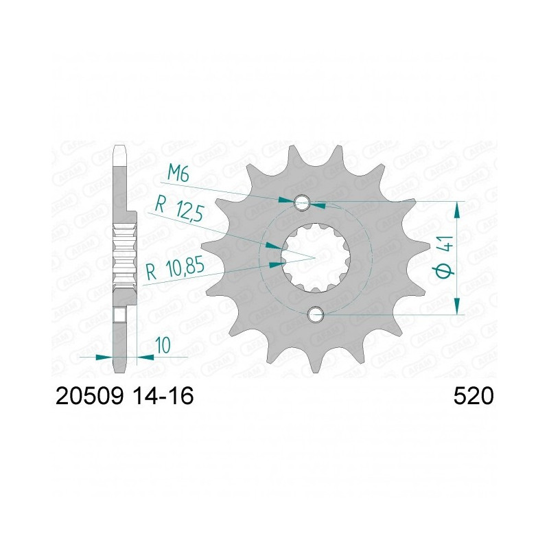 Pignon Afam Acier Type 20509 Pas 520 Honda