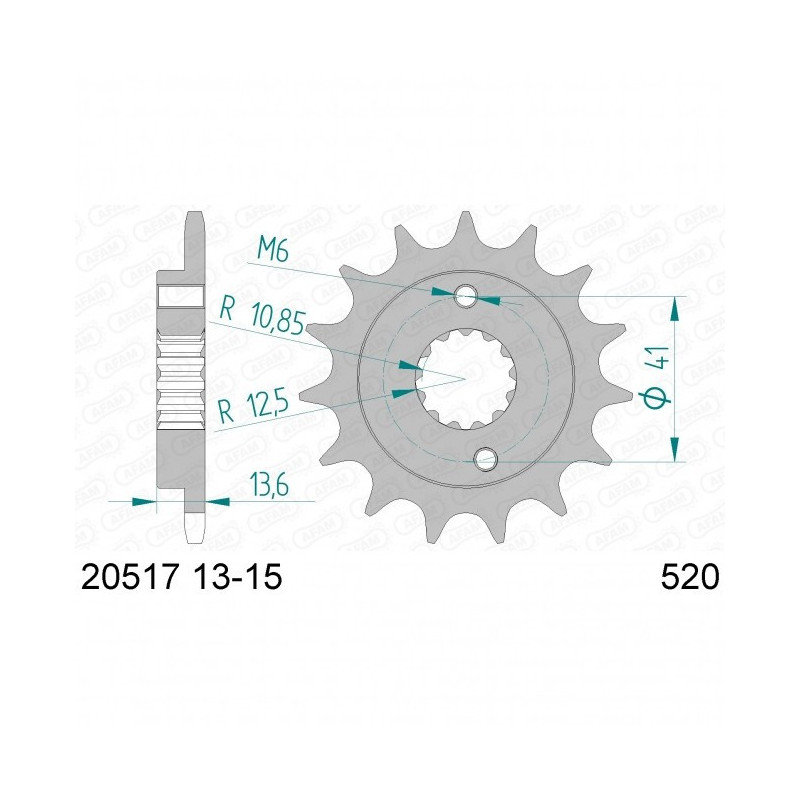 Pignon Afam Acier Type 20517 Pas 520 Honda