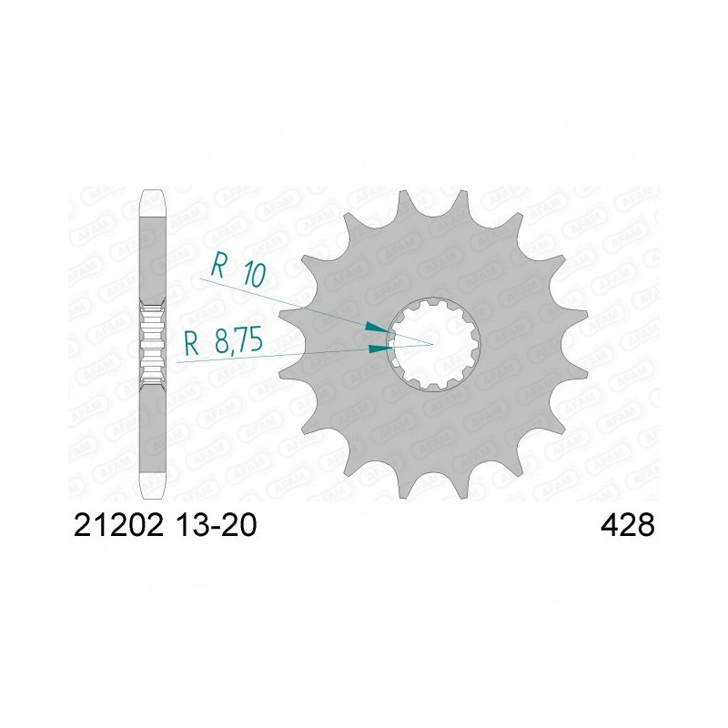 Pignon Afam Acier Type 21202 Pas 428 Yamaha