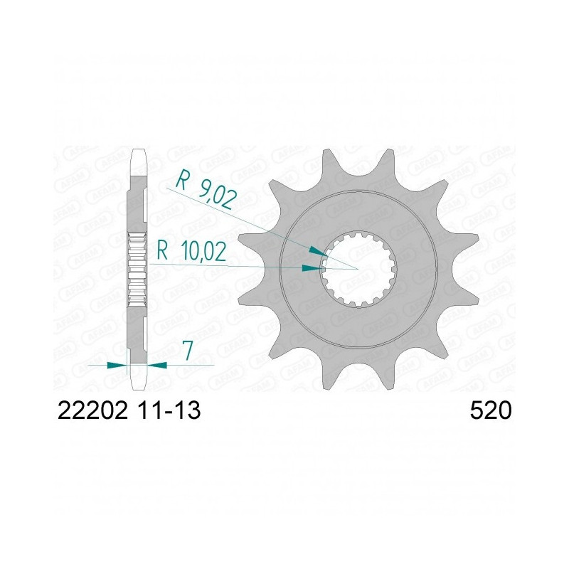 Pignon Afam Acier Type 22202 Pas 520 Suzuki