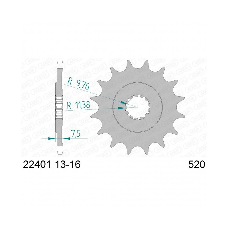 Pignon Afam Acier Type 22401 Pas 520 Suzuki