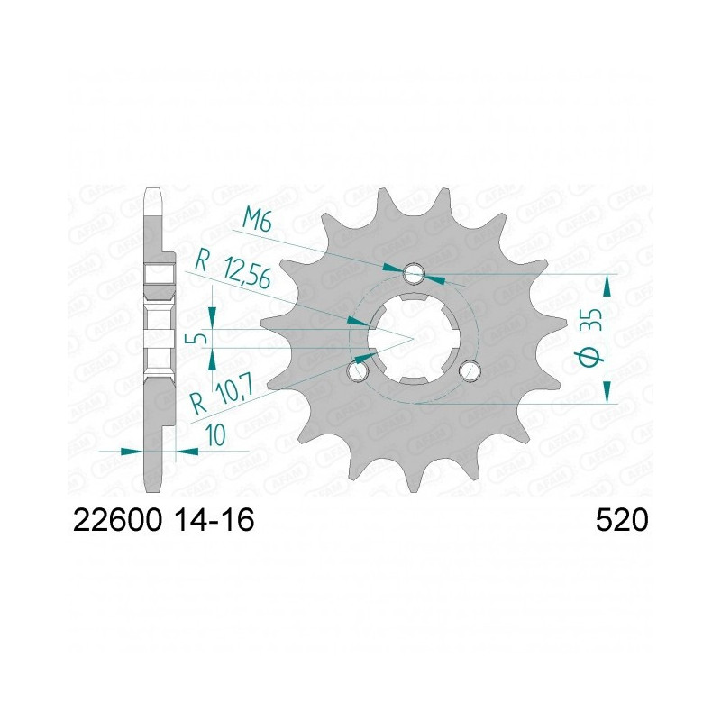 Pignon Afam Acier Type 22600 PAS 520