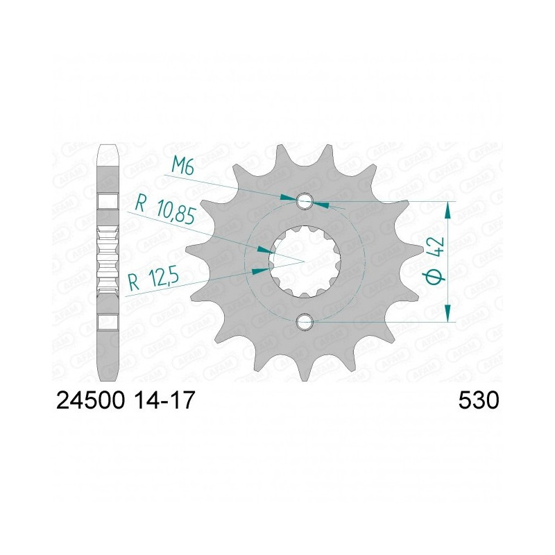 Pignon Afam Acier Type 24500 PAS 530 Kawasaki