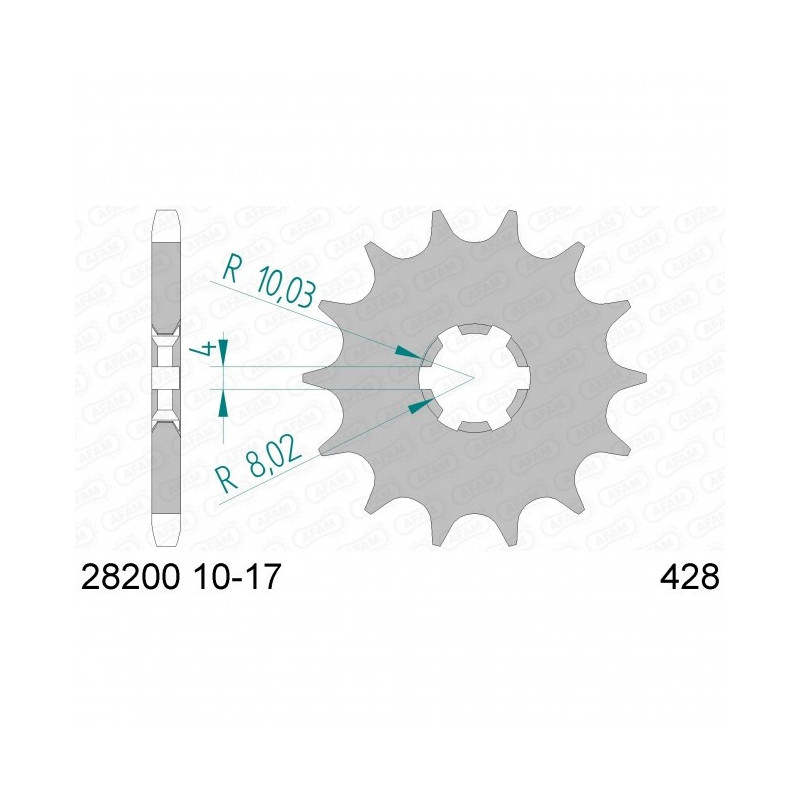 Pignon Afam Acier Type 28200 PAS 428