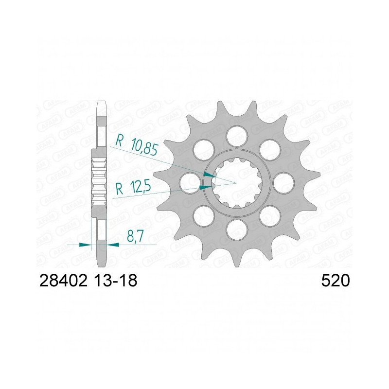 Pignon Afam Acier Type 28402 PAS 520