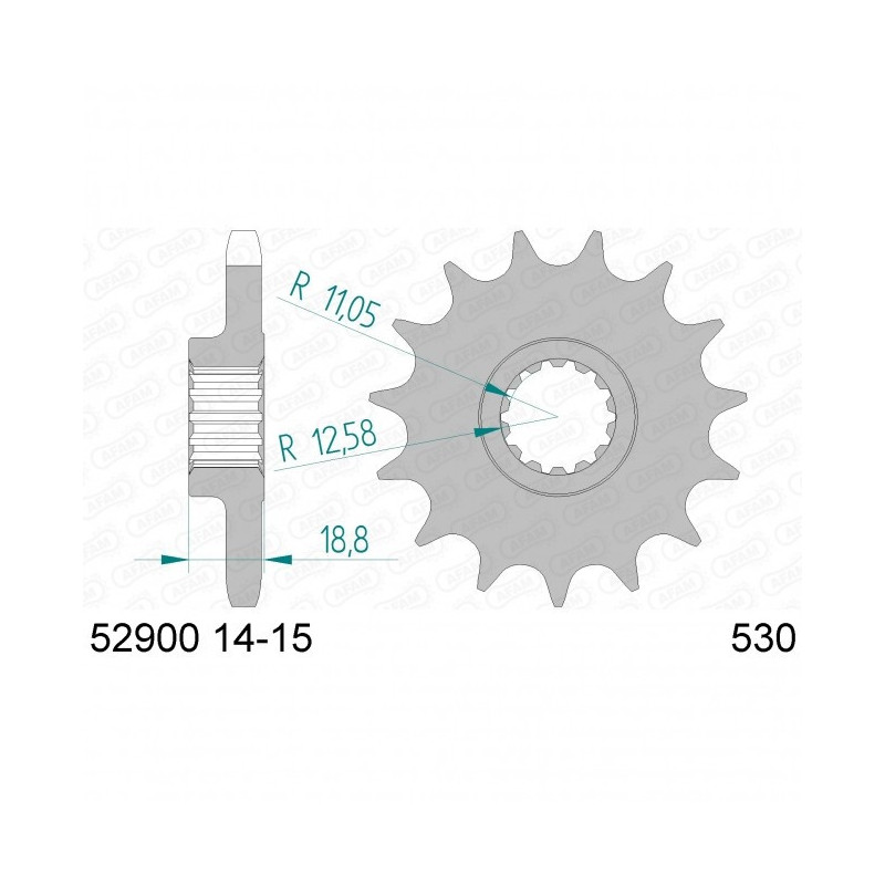 Pignon Afam Acier Type 52900 PAS 530 Ducati 1200 Multistrada 10-14