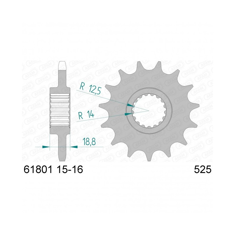 Pignon Afam Acier Type 61801 PAS 525 Aprilia