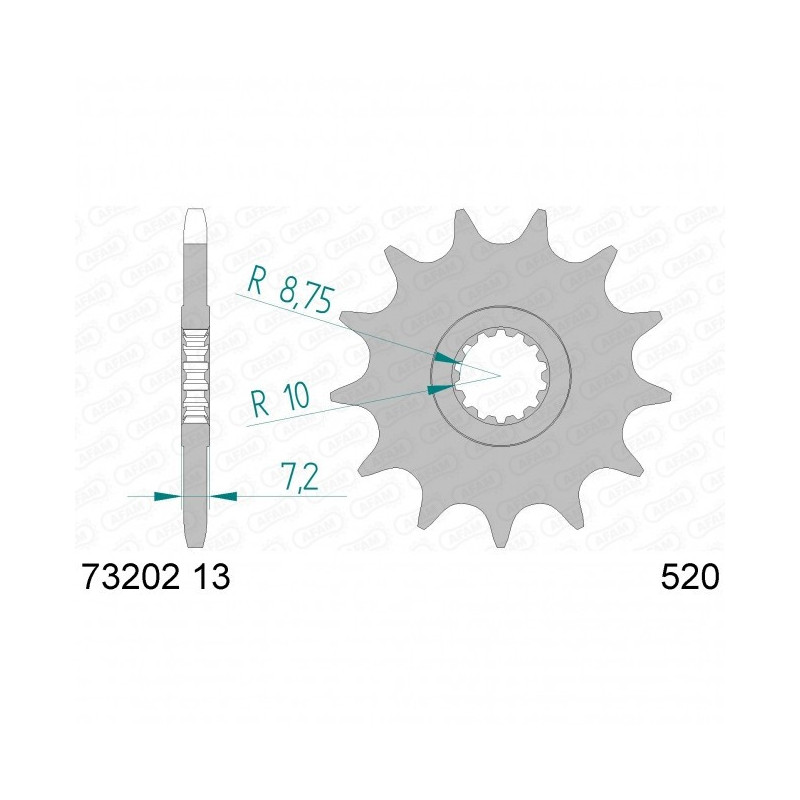 Pignon Afam Acier Type 73202 PAS 520 KTM