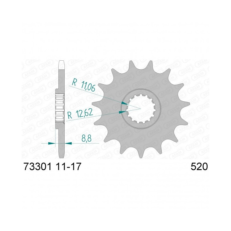 Pignon Afam Acier Type 73301 PAS 520