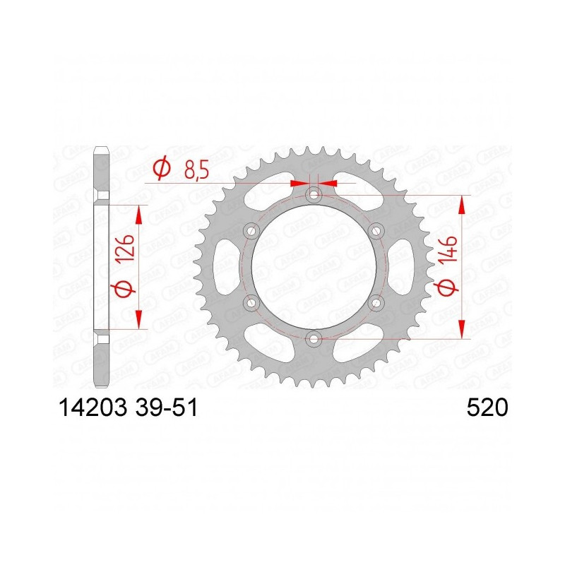 Couronne acier Afam 14203  520 Suzuki