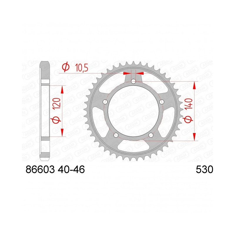 Couronne Moto acier Afam 86603