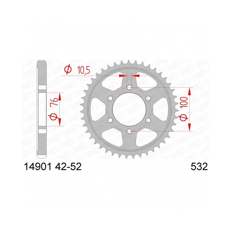 Couronne Afam Acier Type 14901  Pas 532