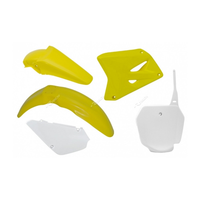 Kit plastiques RACETECH couleur origine jaune/blanc Suzuki RM85