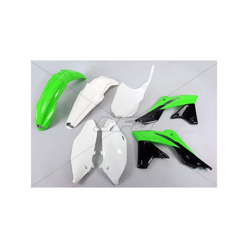 Kit plastiques UFO couleur origine 14-15 vert/blanc/noir Kawasaki KX250F