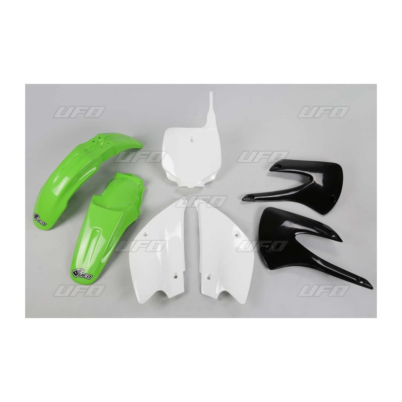 Kit plastiques UFO couleur origine restylé vert/noir/blanc Kawasaki KX85