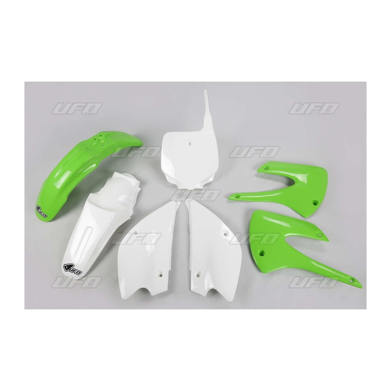 Kit plastiques UFO couleur origine restylé vert/blanc Kawasaki KX85