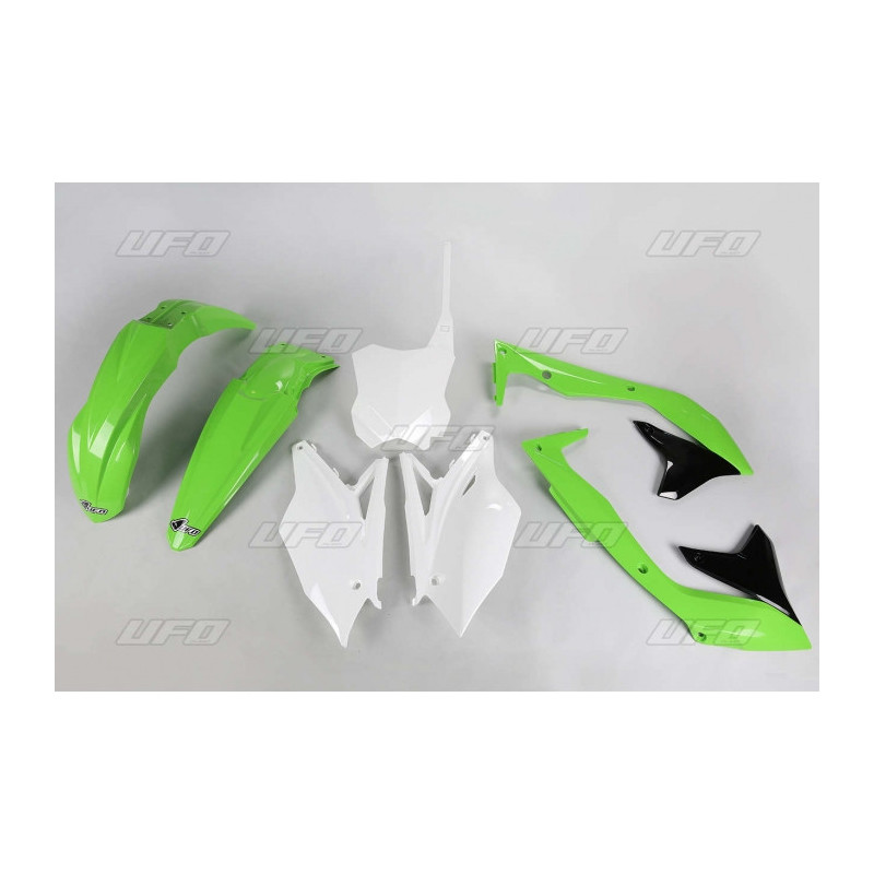 Kit plastiques UFO couleur origine 16 vert/noir/blanc Kawasaki KX450F