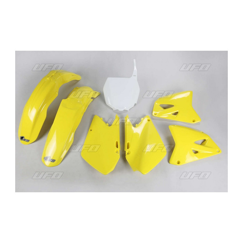 Kit plastiques UFO couleur origine jaune/blanc Suzuki RM125/250