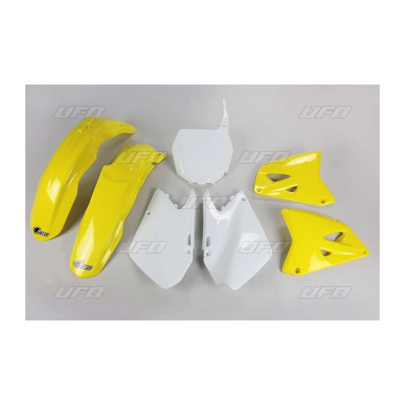 Kit plastiques UFO couleur origine jaune/blanc Suzuki RM125/250