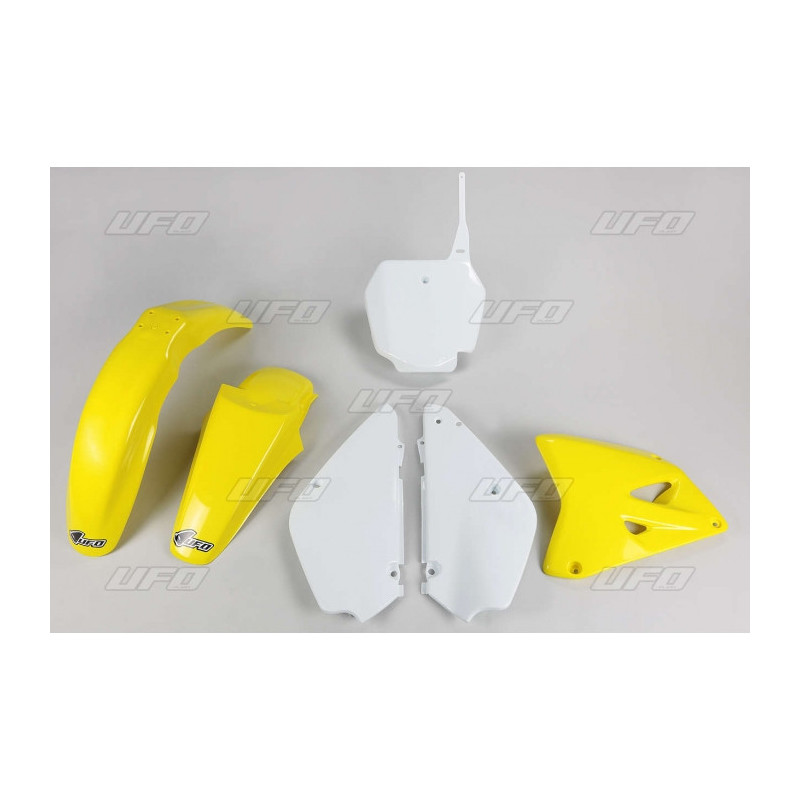 Kit plastiques UFO couleur origine jaune/blanc Suzuki RM85