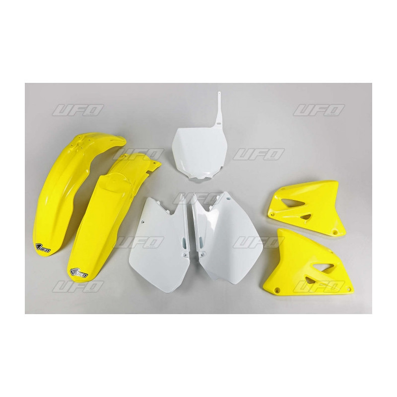 Kit plastiques UFO couleur origine jaune/blanc Suzuki RM125/250