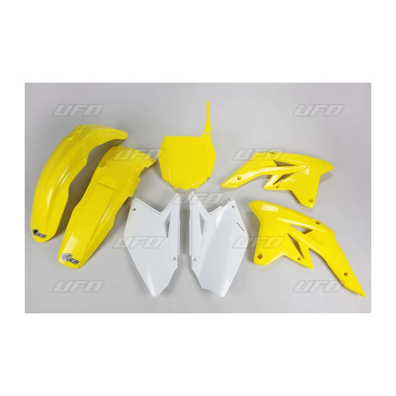 Kit plastiques UFO couleur origine jaune/blanc Suzuki RM-Z250