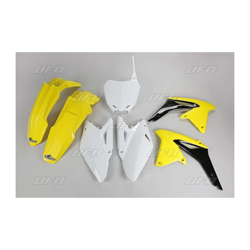 Kit plastiques UFO couleur origine jaune/noir/blanc Suzuki RM-Z450