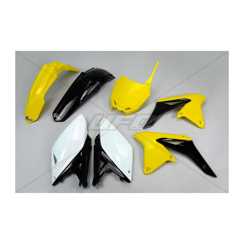 Kit plastiques UFO couleur origine jaune/noir/blanc Suzuki RM-Z250