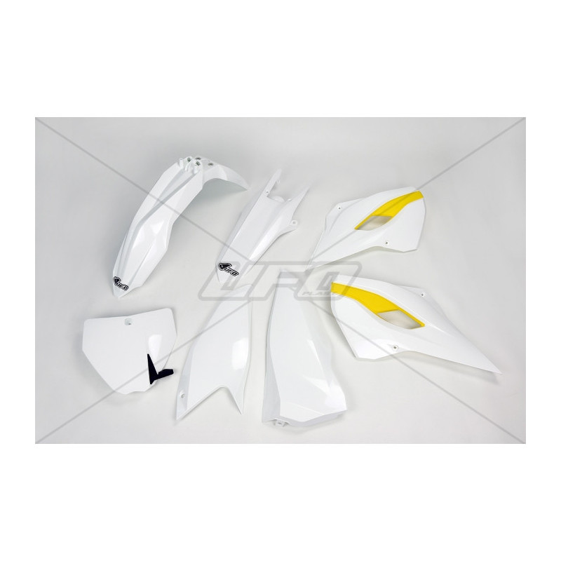 Kit plastiques UFO couleur origine blanc/jaune Husqvarna