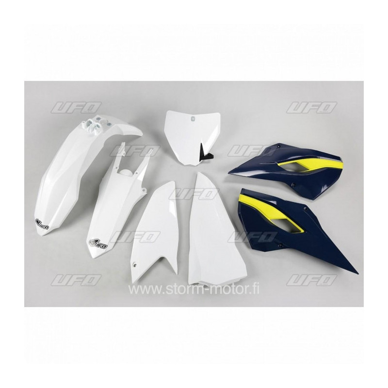 Kit plastiques UFO couleur origine 16 blanc/bleu Husqvarna TC250