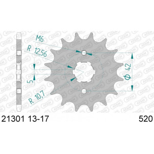Pignon AFAM 16 dents acier...