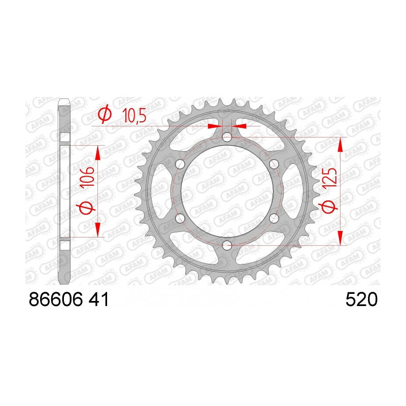 Couronne AFAM 41 dents pas 520 type 86606