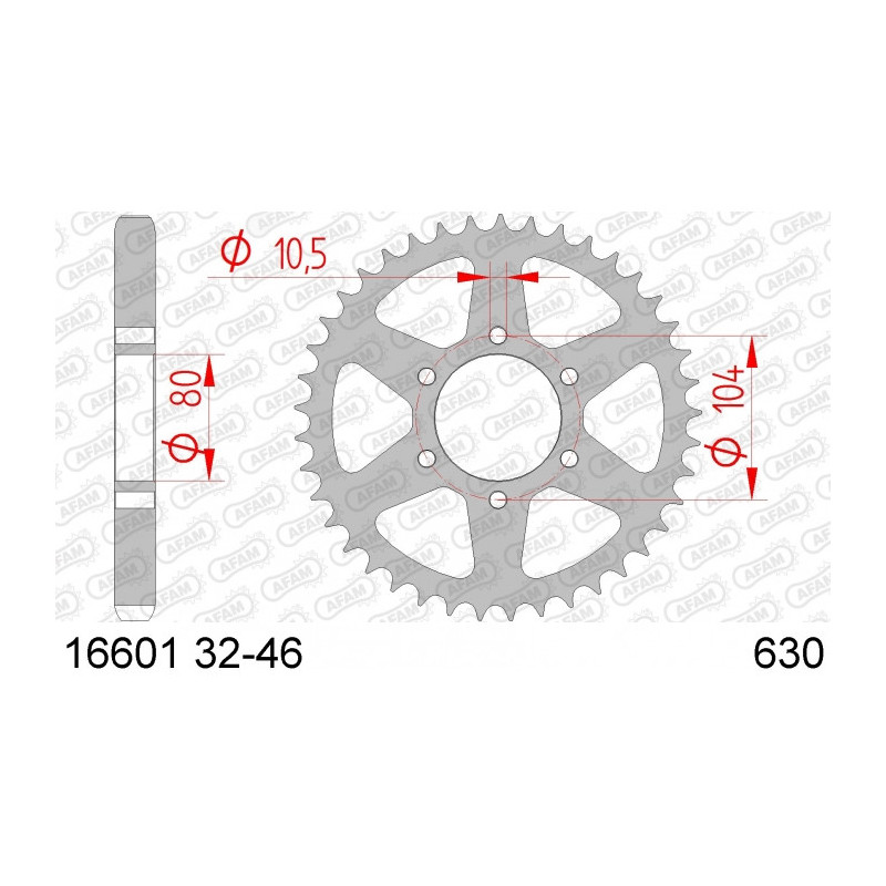 Couronne AFAM 41 dents type 16601 pas 630 acier KAWASAKI Z 650