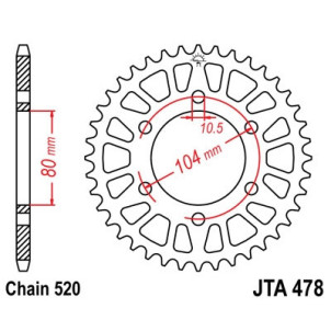 Couronne alu 44 dents JT...