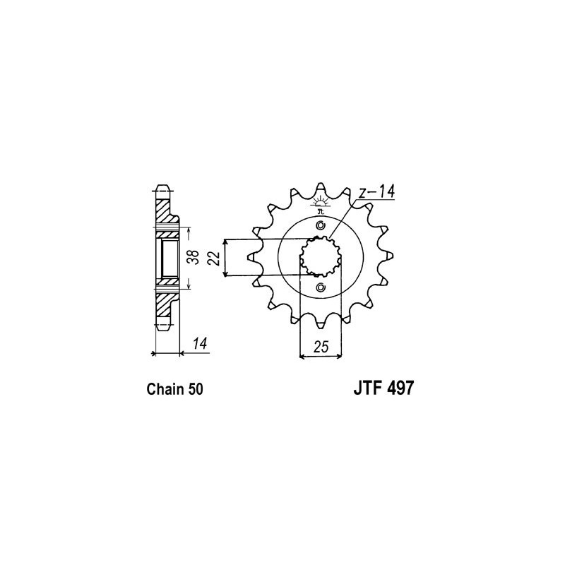 Pignon acier 15 dents JT Sprockets chaîne 530 Ducati 750 F1