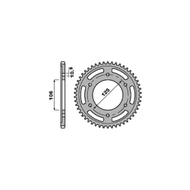 Couronne Pbr 45 Dents Alu Ultra-Light Anodisé Dure Pas 520 Type 4530 Triumph Daytona 675