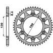 Couronne Alu Pbr 48 Dents Chaine 520 Yamaha Yz125/Yz450f