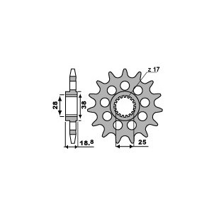 Pignon Pbr 16 Dents Chaine...