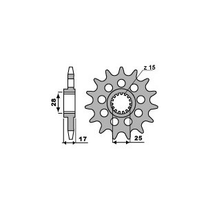 Pignon Pbr 15 Dents Chaine...
