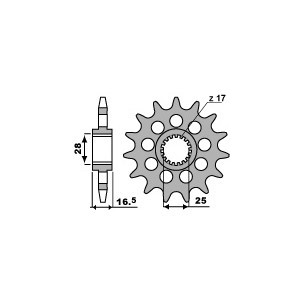 Pignon 17 Dents Pbr Chaîne...